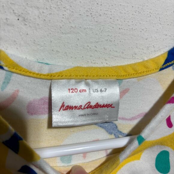 Hanna Andersson Yellow Butterfly Easy Swing Dress - Size 6-7 - Picture 2 of 6